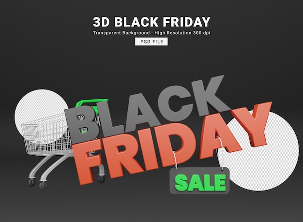 Vendredi Noir Rendu 3d Psd Premium
