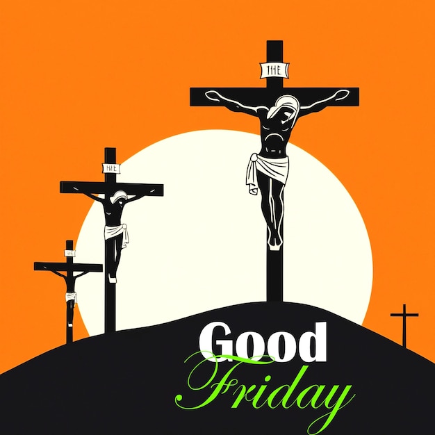 Vendredi Saint avec la croix et la crucifixion de Jésus-Christ sur les réseaux sociaux