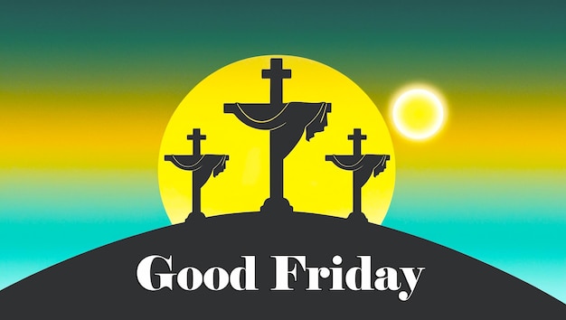 Vendredi Saint avec la croix et la crucifixion de Jésus-Christ sur les réseaux sociaux