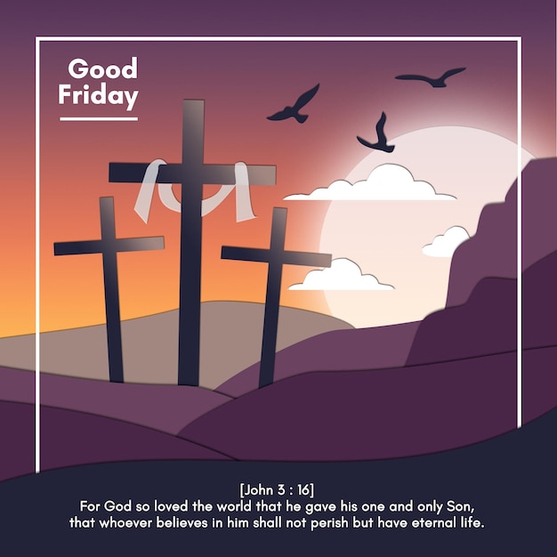 Vendredi Saint la croix de Jésus au Golgotha