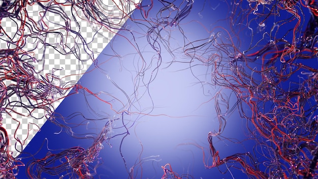 PSD venen kreislaufsystem venen und arterien 3d-rendering abstraktion neuronaler verbindungen