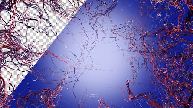 Venen kreislaufsystem venen und arterien 3d-rendering abstraktion neuronaler verbindungen