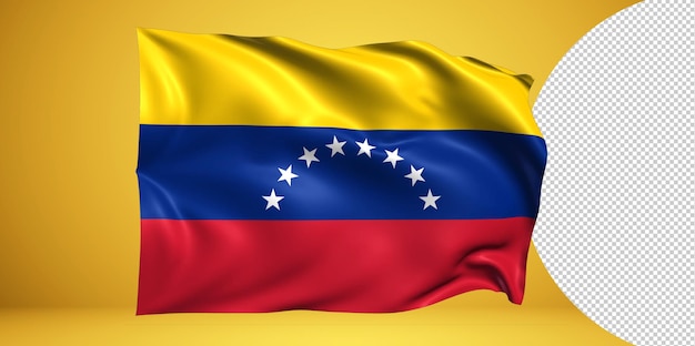 PSD venezuela-flagge wehende flagge realistischer transparenter hintergrund png