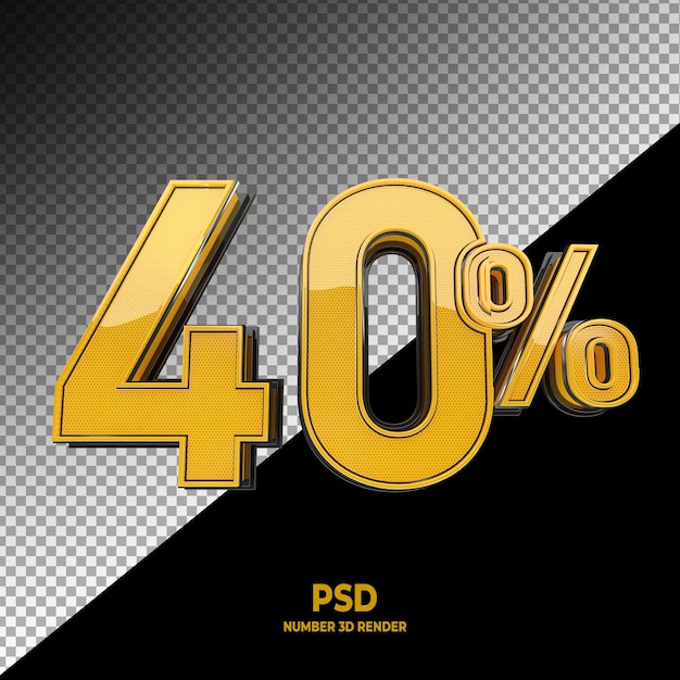 Venta 40 de descuento y descuento de venta en color dorado con tarifa de oferta especial renderizado 3d premium