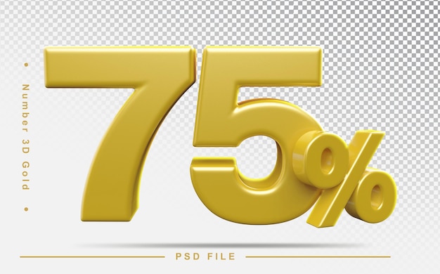 Venta 75 por ciento Gold Number 3D