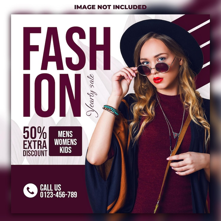 PSD venta anual de moda en las redes sociales plantilla de publicación de instagram