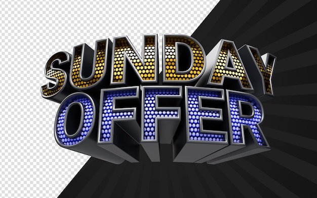 venta banner oferta dominical sobre fondo oscuro 3d render concepto de descuento en compras navideñas