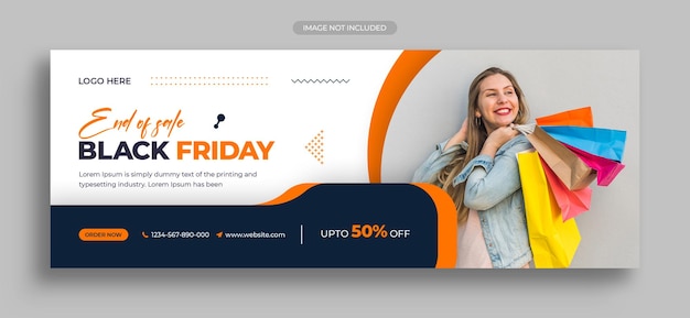 Venta de black friday, publicación en redes sociales, publicación de instagram, banner web o plantilla de portada de facebook