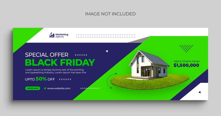 PSD venta de black friday, publicación en redes sociales, publicación de instagram, banner web o plantilla de portada de facebook