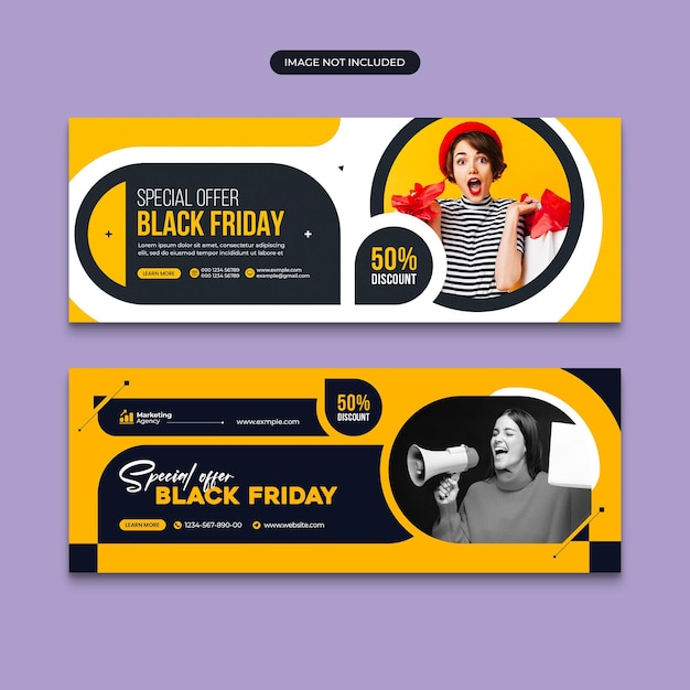 PSD venta de black friday, publicación en redes sociales, publicación de instagram, banner web o plantilla de portada de facebook