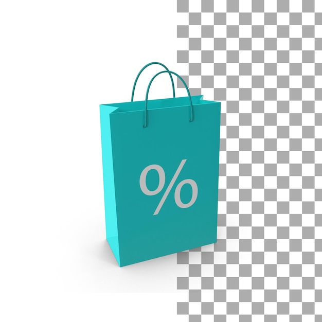 Venta de bolsa de icono 3d render premium psd