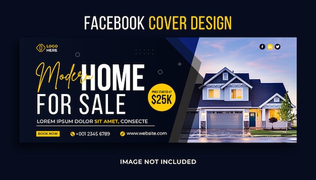 PSD venta de casas de lujo y diseño de portada de facebook o banner web