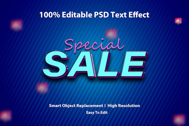 PSD venta especial estilo de efecto de texto editable 3d psd premium