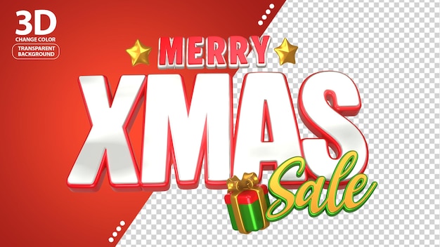 Venta feliz de Navidad - Promoción 3D festiva para la temporada de vacaciones