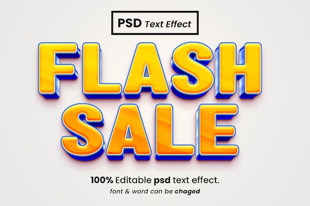 Venta flash efecto de texto editable 3d