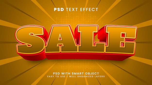 Venta flash estilo de efecto de texto editable 3d