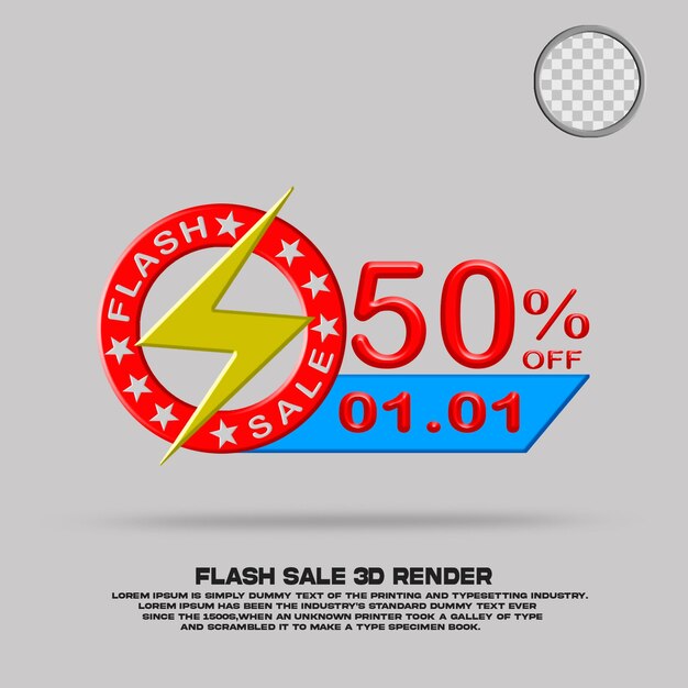 Venta flash de renderizado 3d 01.01 psd