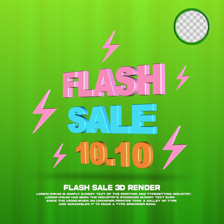 PSD venta flash de renderizado 3d 10.10 psd