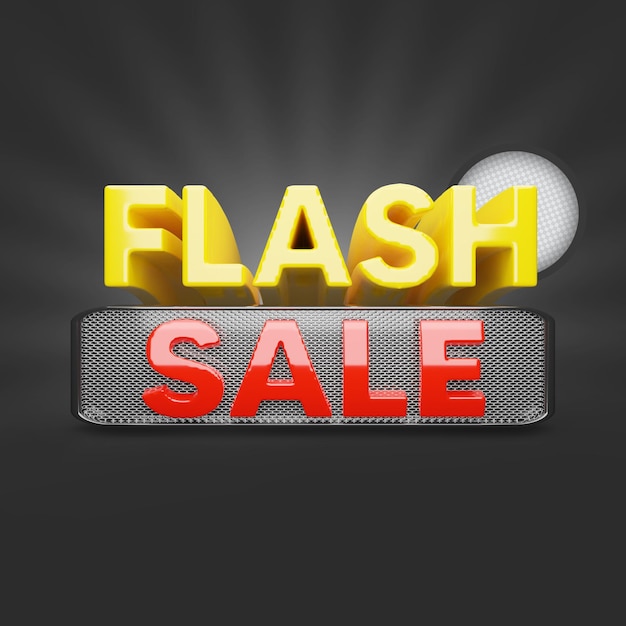PSD venta flash texto 3d