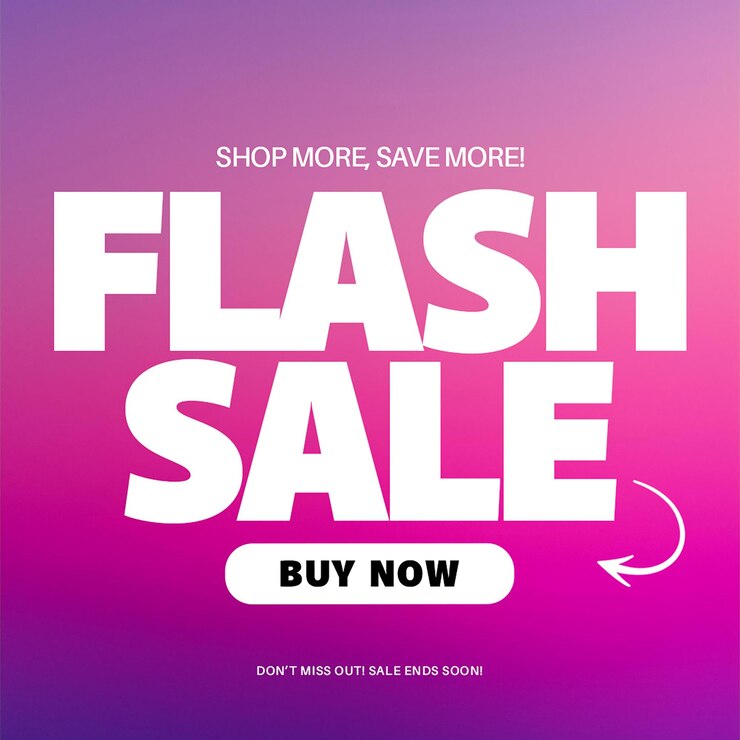 PSD venta flash tipografía diseño promocional de moda para redes sociales e instagram plantilla de publicación psd