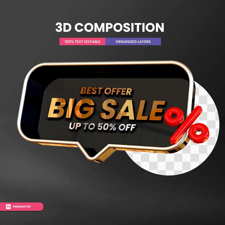 Venta grande de cuadro de texto 3d con hasta 50 porcentaje