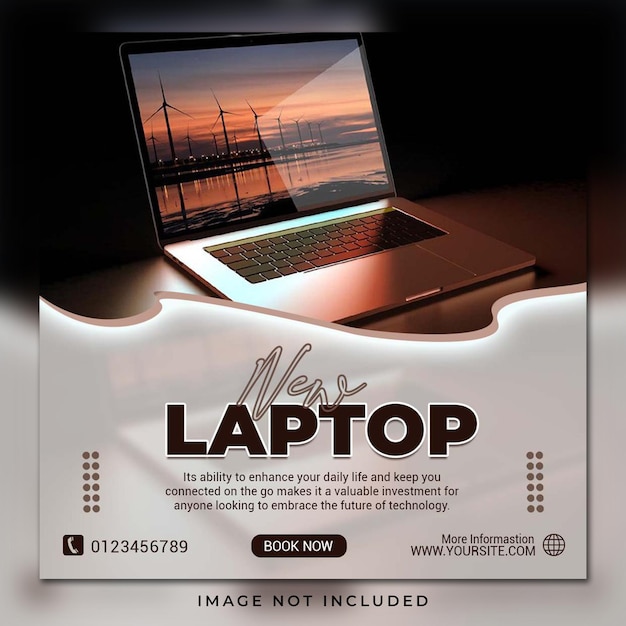 PSD venta gratuita de productos de psd laptop promoción publicitaria y plantilla de diseño de post de banner de instagram