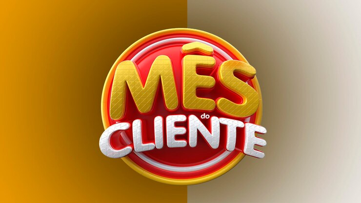 PSD venta de insignias 3d del 'mes del cliente'
