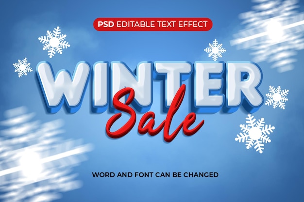 Venta De Invierno Efecto De Texto Psd