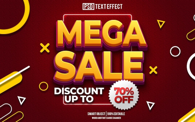 venta mega efecto de texto fuente editable tipografía texto 3D