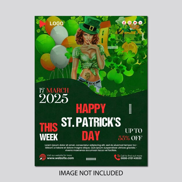 Venta de moda con estilo del día de san patricio instagram y publicación en redes sociales y plantilla de banner