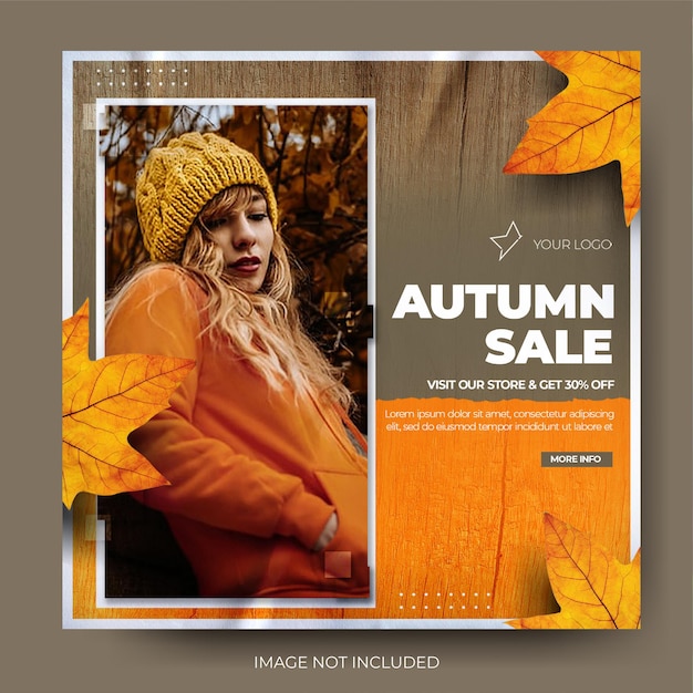 Venta de moda de otoño instagram publicación de redes sociales