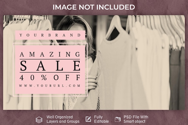 PSD venta de moda plantilla de banner web