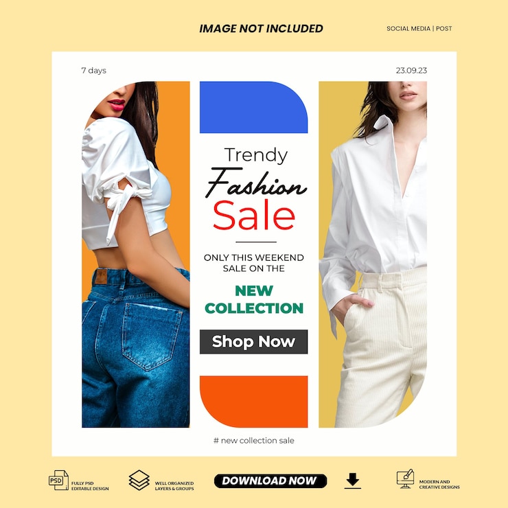 PSD venta de moda post