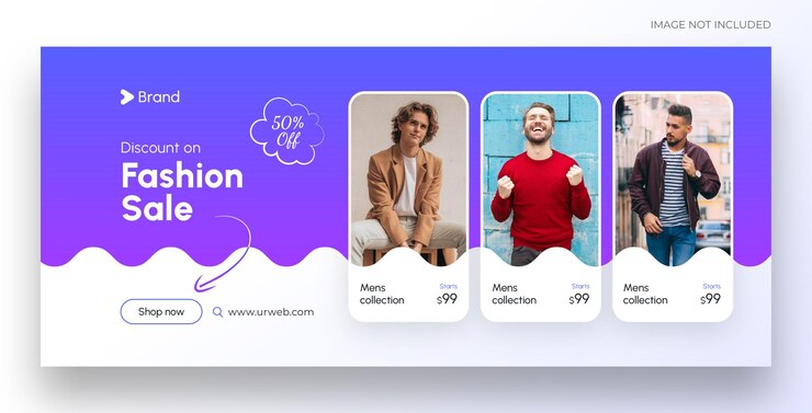 PSD venta de moda en redes sociales, banner web y plantilla de diseño de portada de facebook