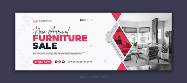 PSD venta de muebles diseño de portada de facebook de redes sociales y plantilla de banner web