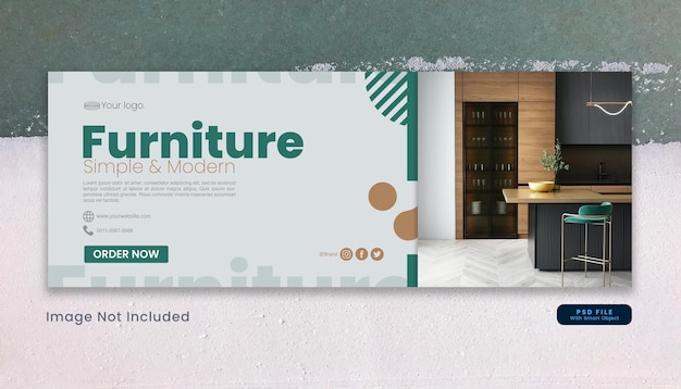 Venta de muebles plantilla de portada de Facebook Psd Premium