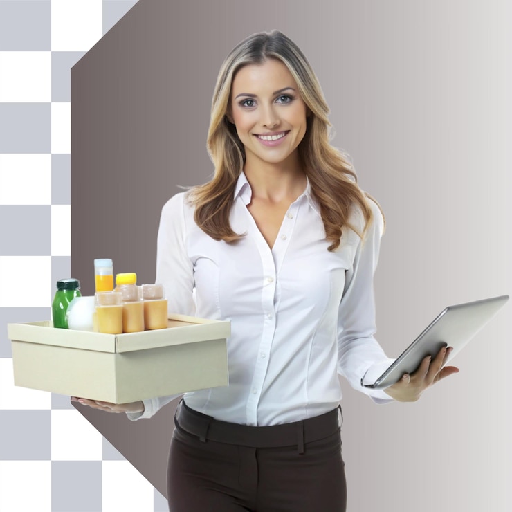PSD venta de mujer con fondo transparente psd png