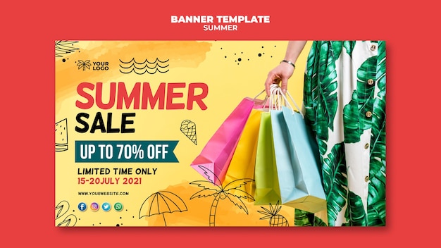 Venta de pancartas de verano y bolsas de compras