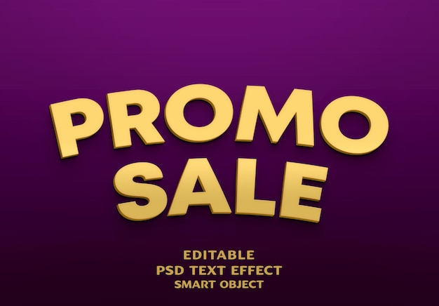 PSD venta promocional de diseño de efectos de texto en 3d