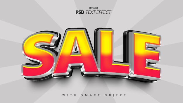 Venta de publicidad diseño de plantilla de efecto de texto 3d.
