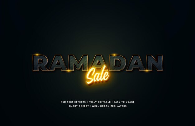Venta de Ramadán 3d Efecto de estilo de texto