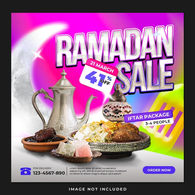 Venta de Ramadán Descuento Publicación en redes sociales