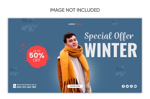 PSD venta de ropa de invierno diseño de redes sociales instagram facebook