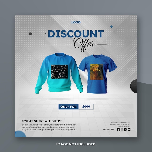 Venta de ropa de moda PSD cuadrado banner de redes sociales o publicación en Instagram