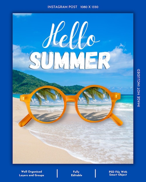 Venta de verano de carteles de redes sociales y plantillas de publicaciones de Instagram
