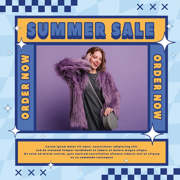 Venta de verano retro en las redes sociales