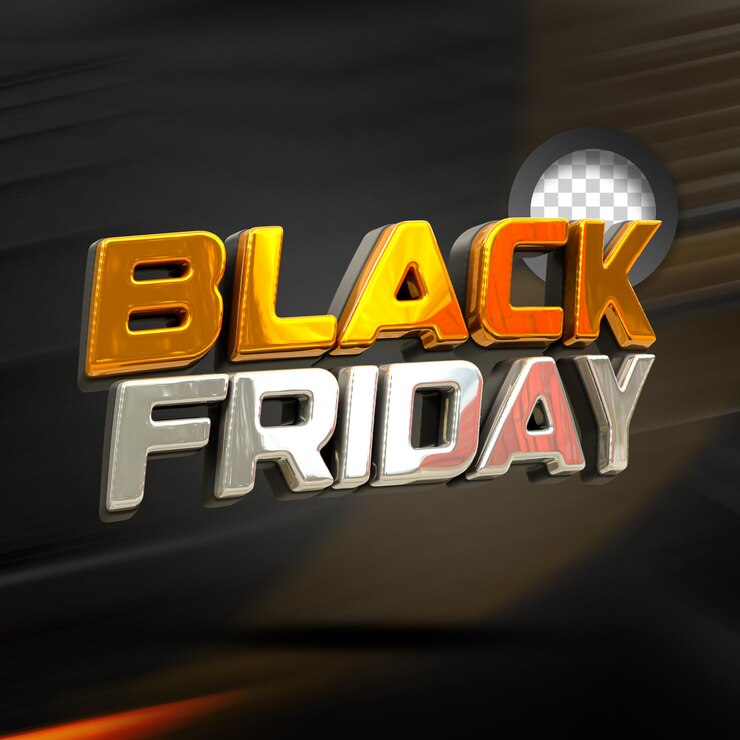 PSD venta de viernes negro efecto de estilo de texto en 3d diseño de etiquetas sello en 3d renderización realista en 3d