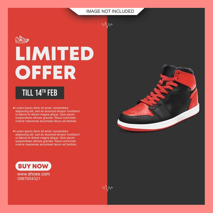Venta de zapatos para publicación en redes sociales.