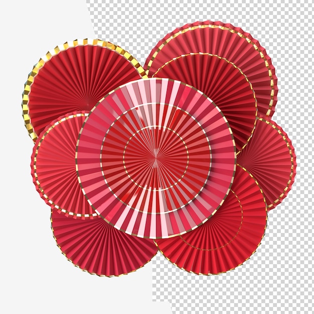 Ventaglio di carta decorazione cinese di nuovo anno Stile asiatico orientale concetto di felice anno nuovo cinese festival sfondo rendering 3D