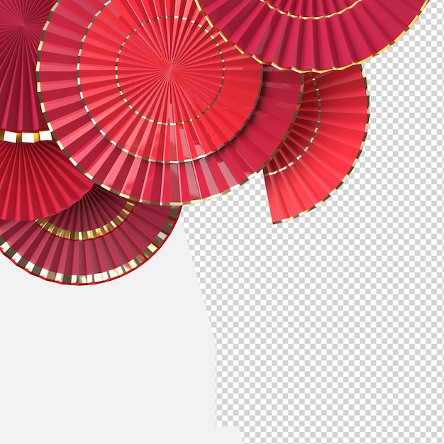Ventaglio di carta decorazione cinese di nuovo anno Stile asiatico orientale concetto di felice anno nuovo cinese festival sfondo rendering 3D